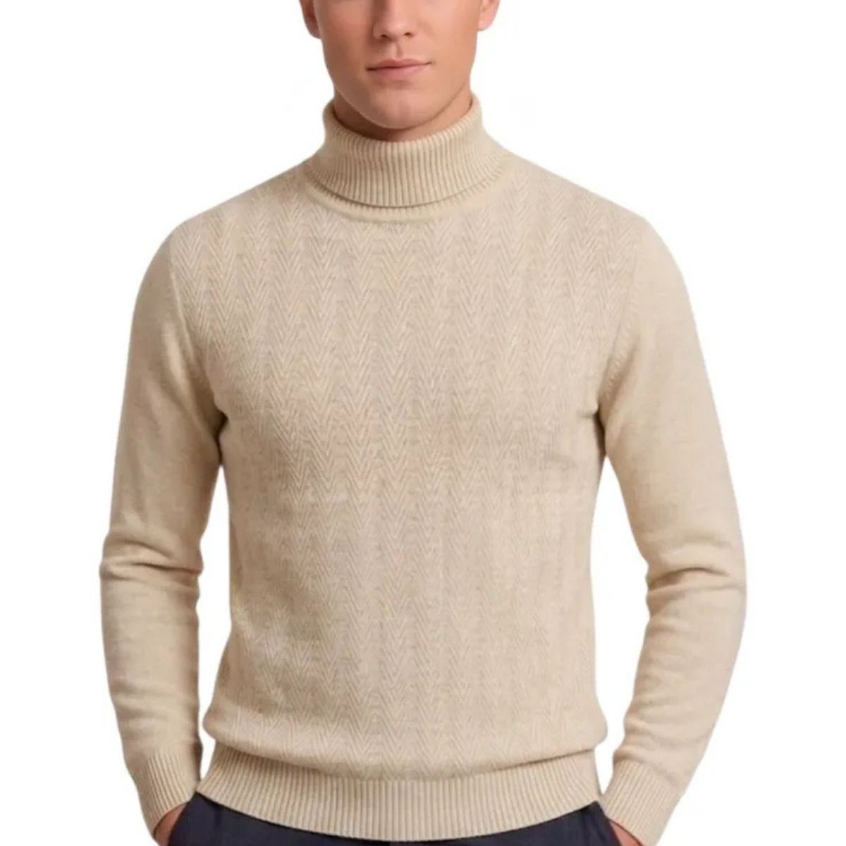 LOOK SHOP - Sweater Tejido Hombre Cuello Subido Beatle. 108