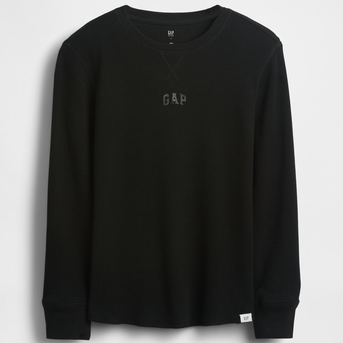 GAP - Polera Niño Manga Larga Logo Negro Gap