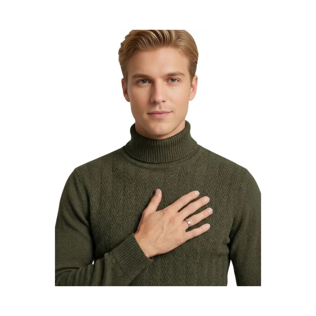 LOOK SHOP - Sweater Tejido Hombre Cuello Subido Beatle. 108