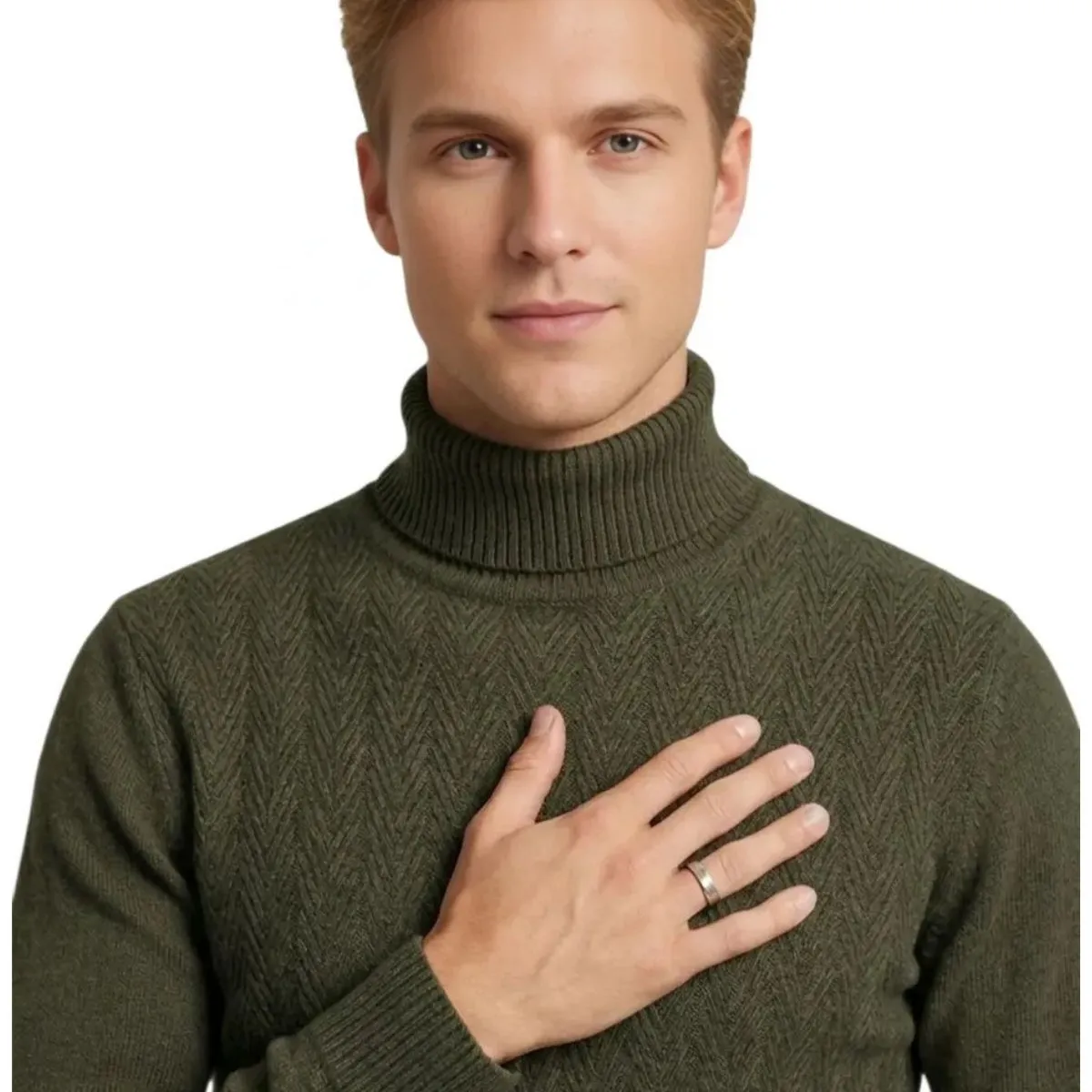 LOOK SHOP - Sweater Tejido Hombre Cuello Subido Beatle. 108