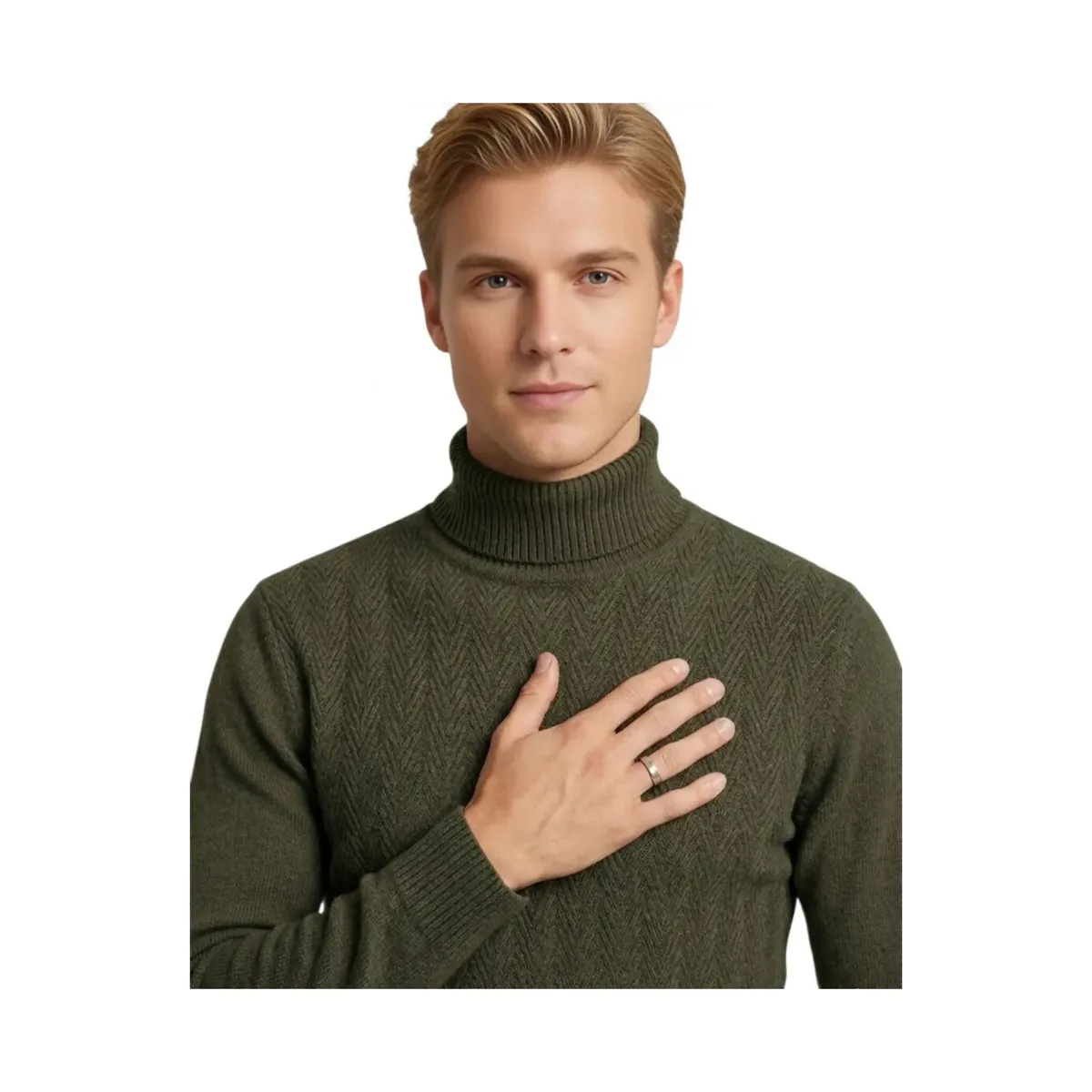 LOOK SHOP - Sweater Tejido Hombre Cuello Subido Beatle. 108