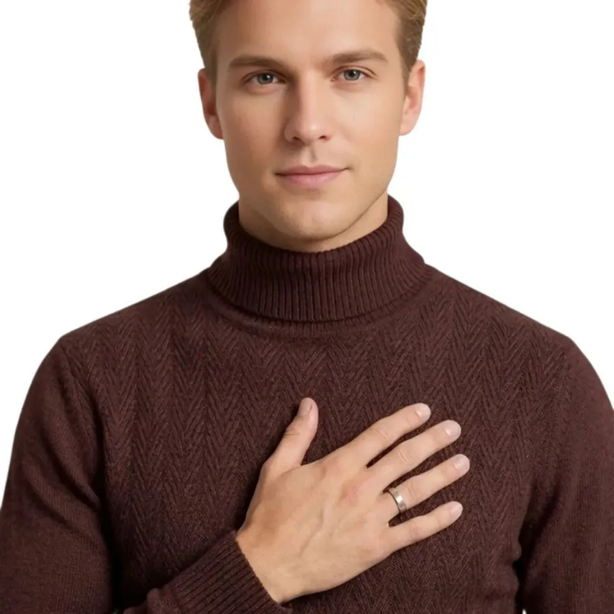 LOOK SHOP - Sweater Tejido Hombre Cuello Subido Beatle. 108