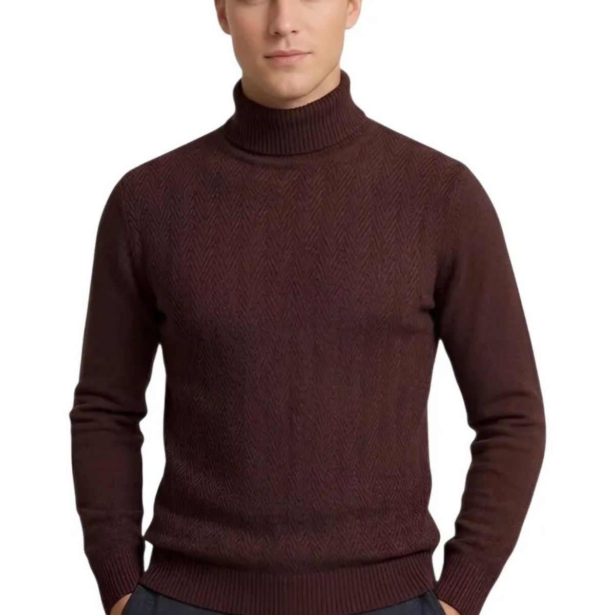 LOOK SHOP - Sweater Tejido Hombre Cuello Subido Beatle. 108