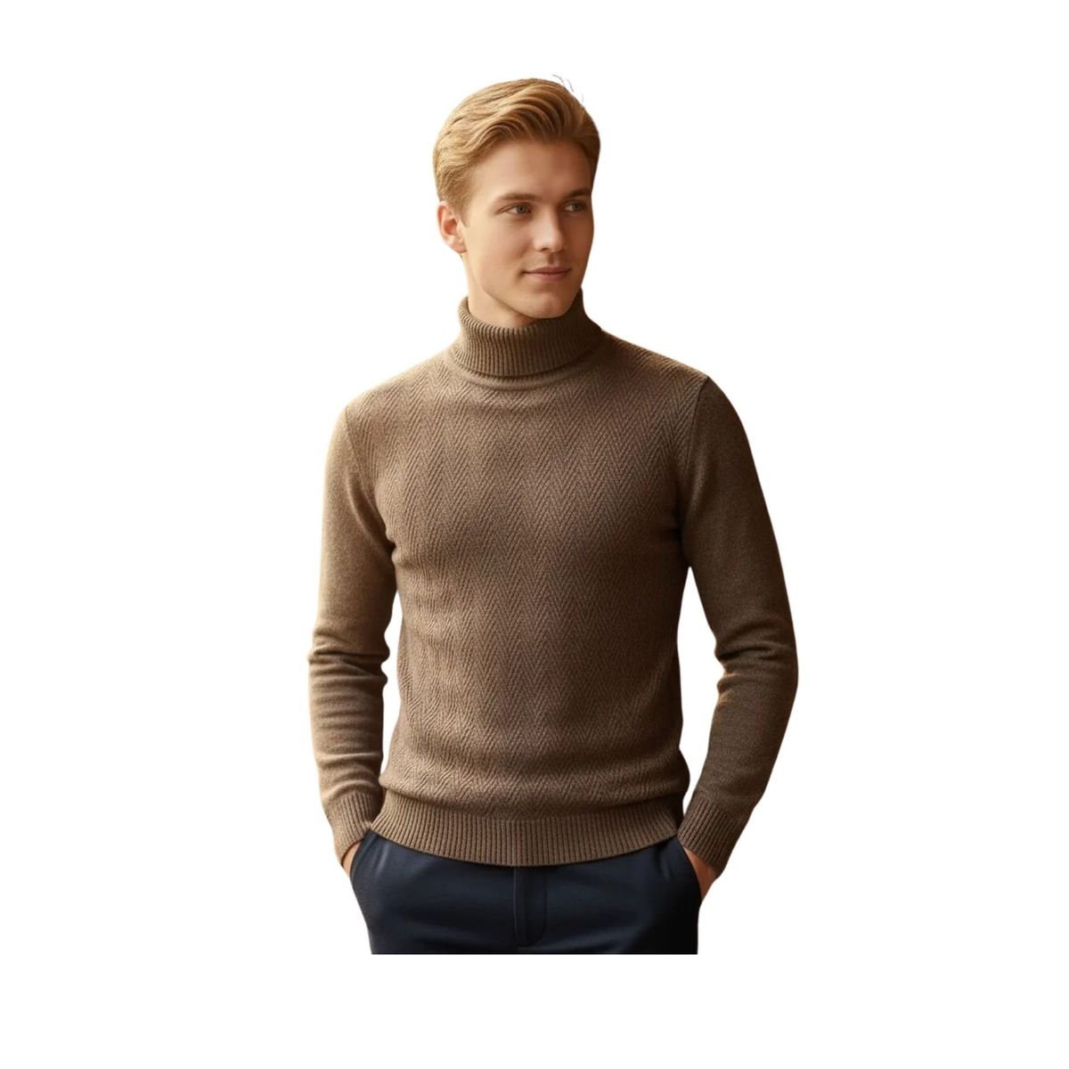 LOOK SHOP - Sweater Tejido Hombre Cuello Subido Beatle. 108