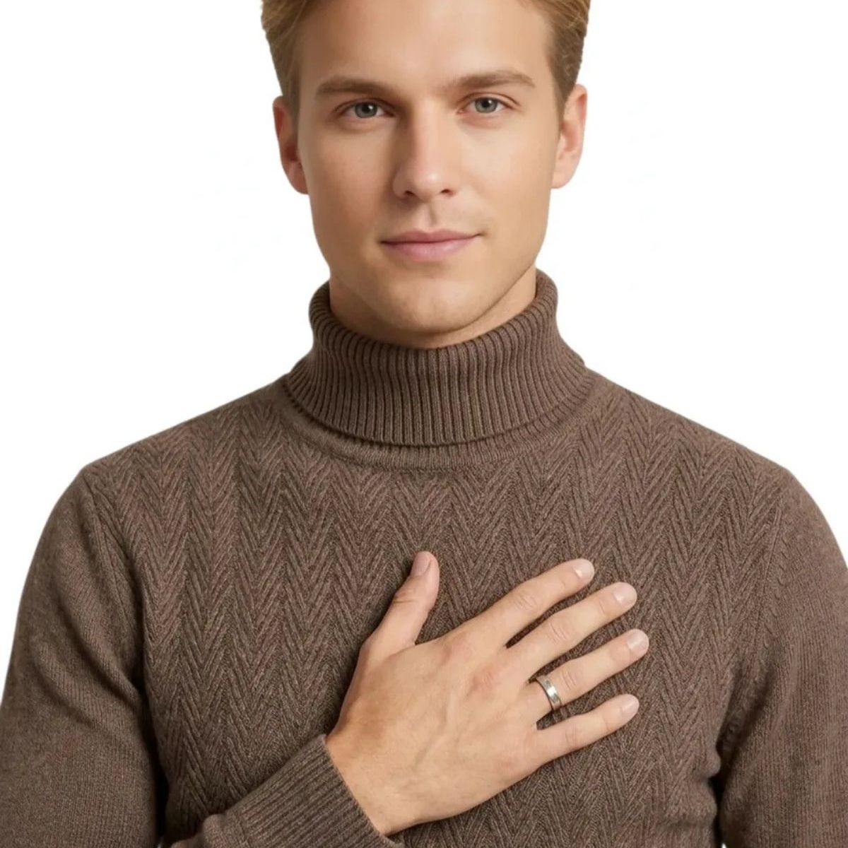 LOOK SHOP - Sweater Tejido Hombre Cuello Subido Beatle. 108