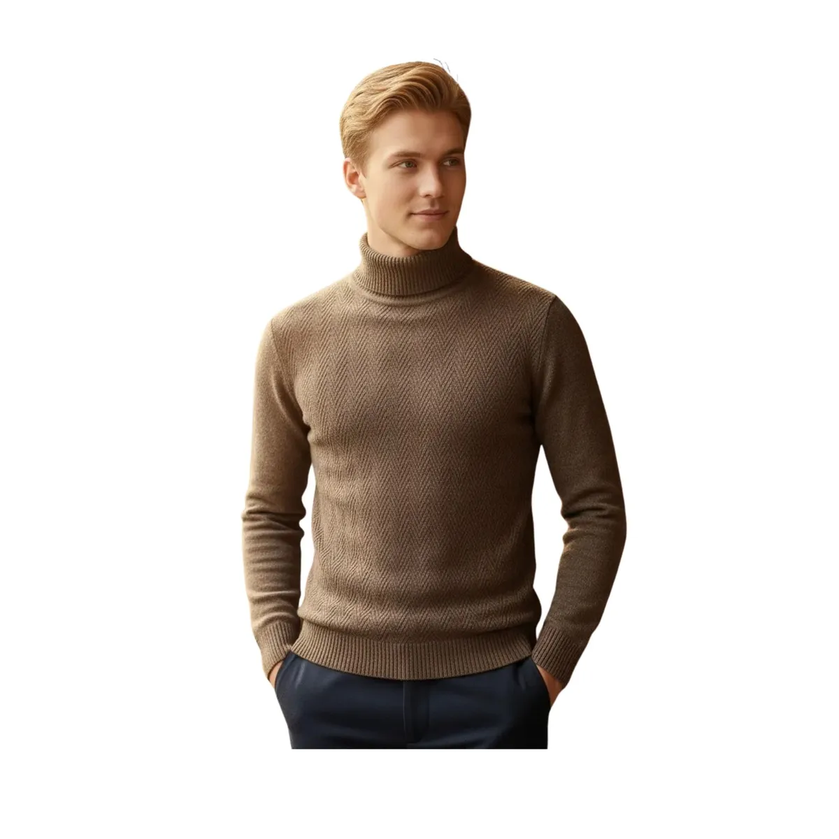 LOOK SHOP - Sweater Tejido Hombre Cuello Subido Beatle. 108