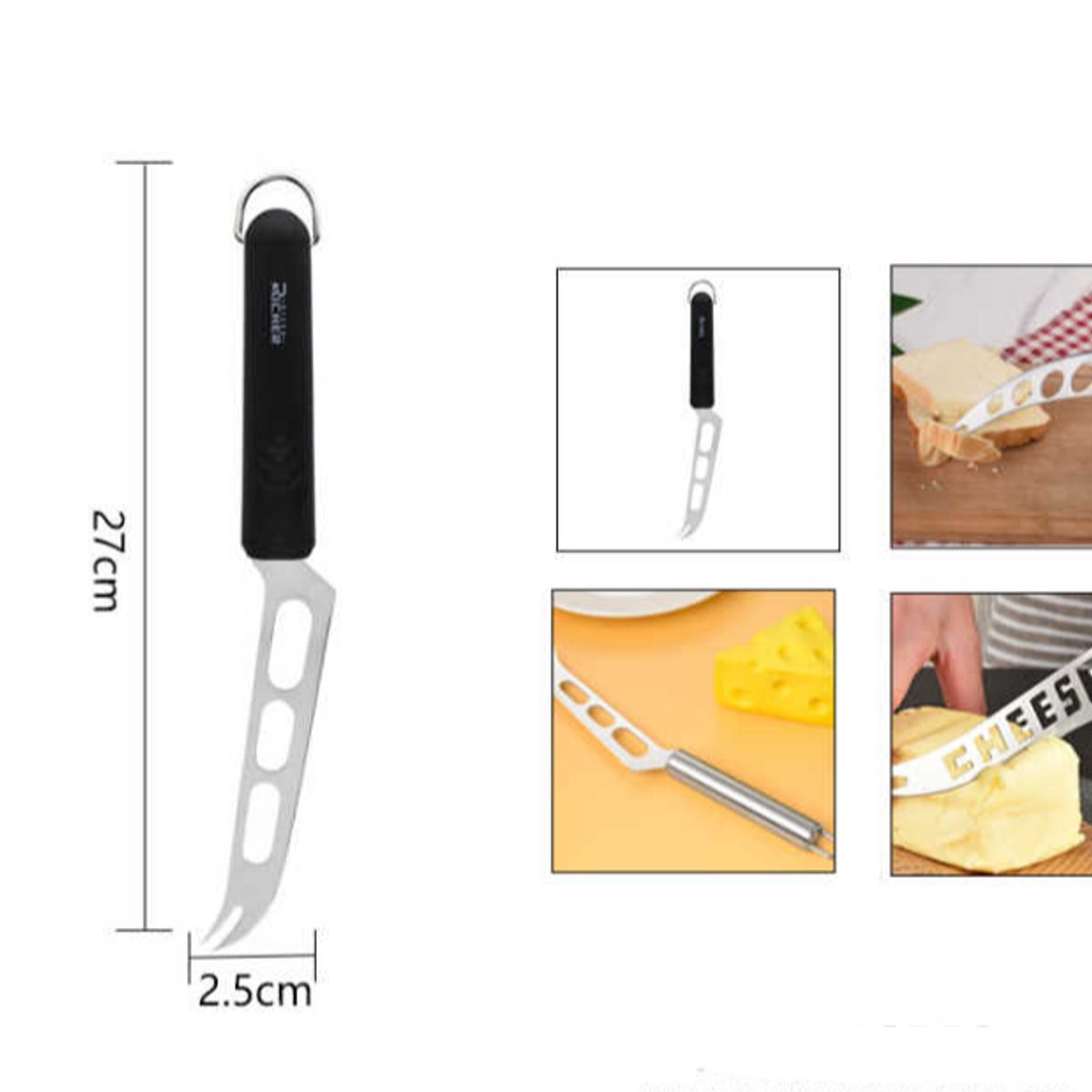 GENERICO - Cuchillo para Queso con Lamina de Acero Inoxidable