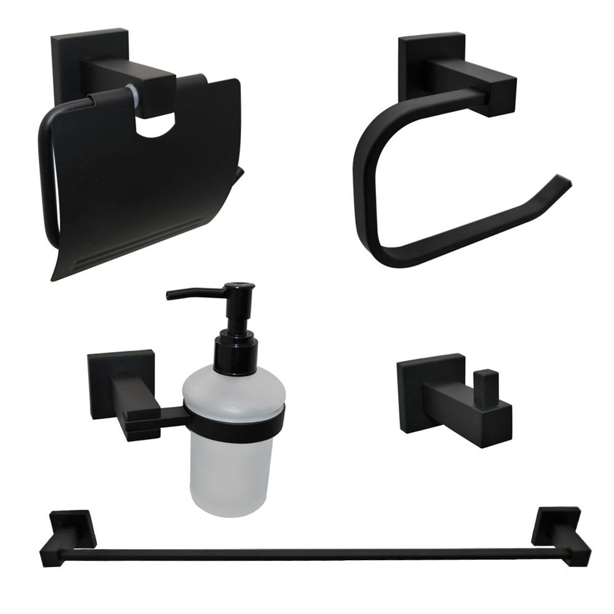 DOER - Juego de Accesorios Metálicos para baño,5 piezas, Negro