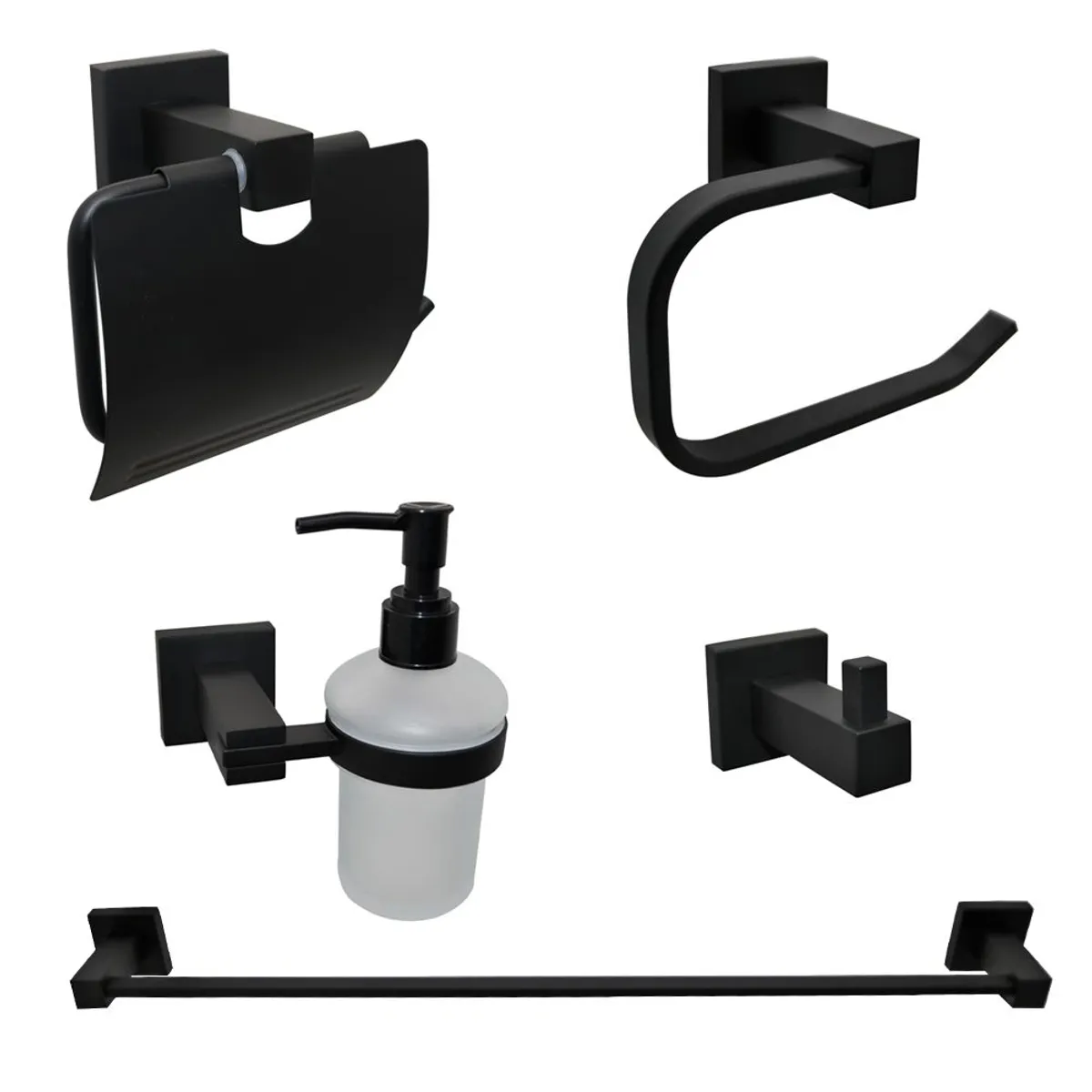 DOER - Juego de Accesorios Metálicos para baño,5 piezas, Negro