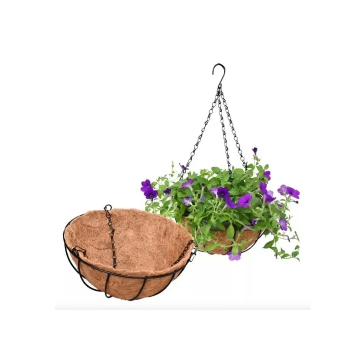 GENERICO - Macetero Para Plantas Colgante De Fibra Coco Alambre Acero