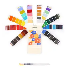 GRABIE - Set de Acuarela Plegable de 56 colores con Pincel