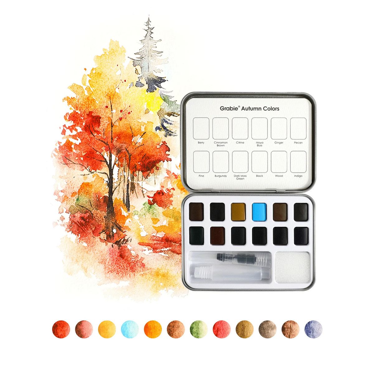 GRABIE - Grabie Club Box: Kit de Acuarela + Libro de Temática Otoño