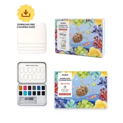 GRABIE - Club Box: Kit de Acuarela + Libro de Temática Oceaño