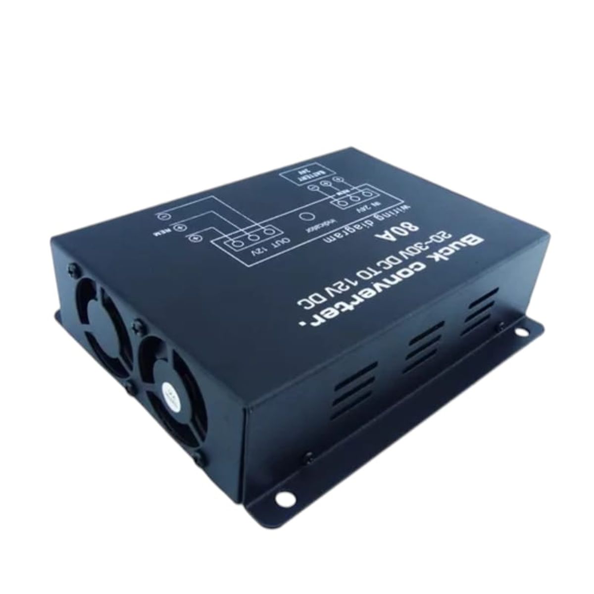 GENERICO - INVERSOR DE VOLTAJE 24V A 12V 80 AMP CON  VENTILADOR DOBLE