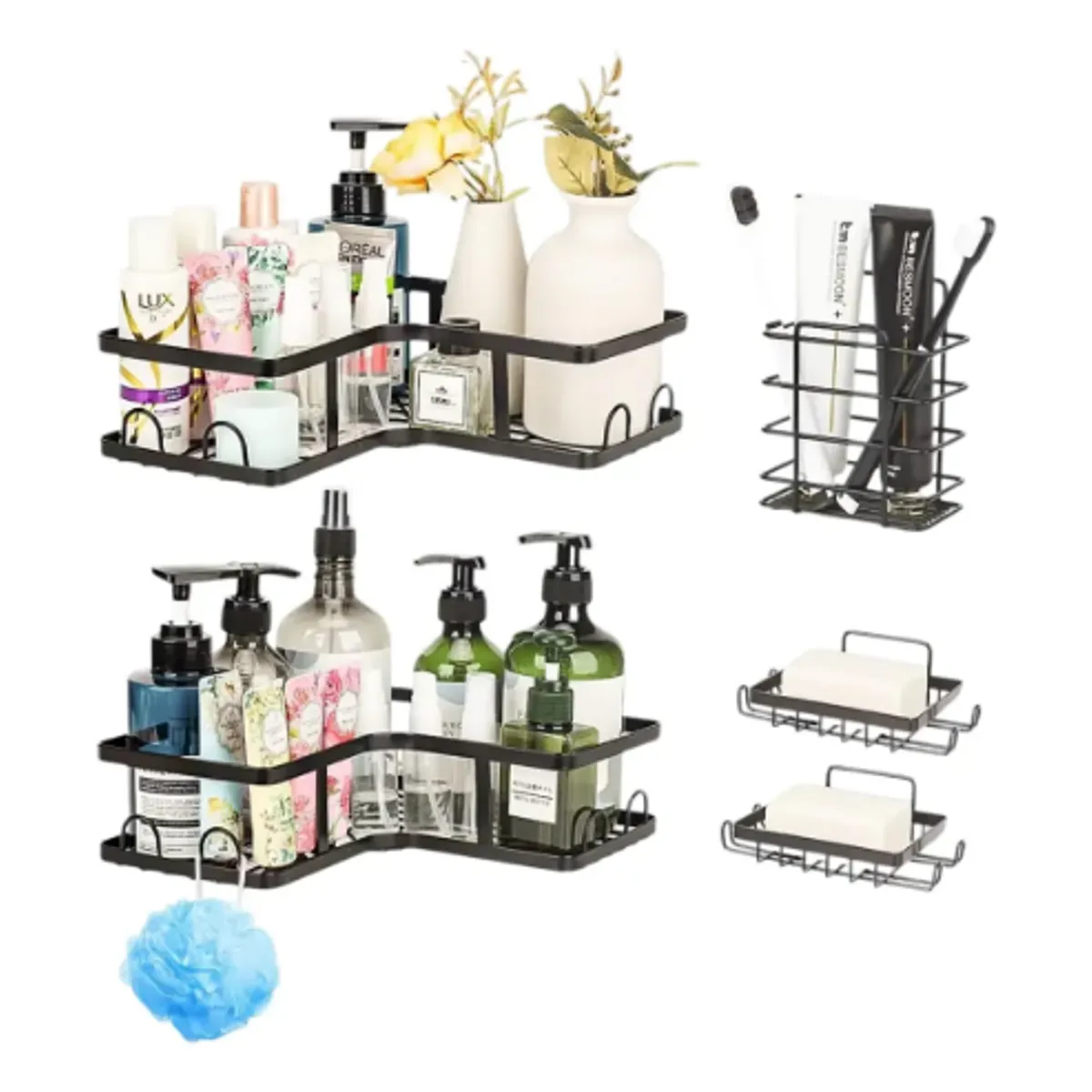 GENERICO - Organizador De Pared Para Ducha Repisas Aéreas 5 Pcs