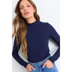IO - Polera Lisa Mujer Azul