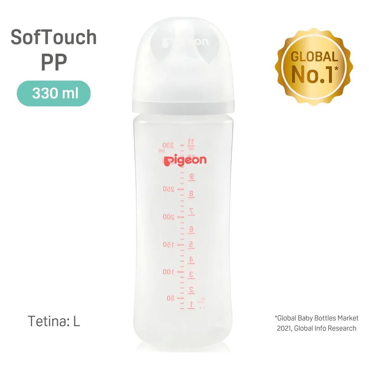 PIGEON - MAMADERA 330ML 6 MESES SOFTOUCH POLIPROPILENO