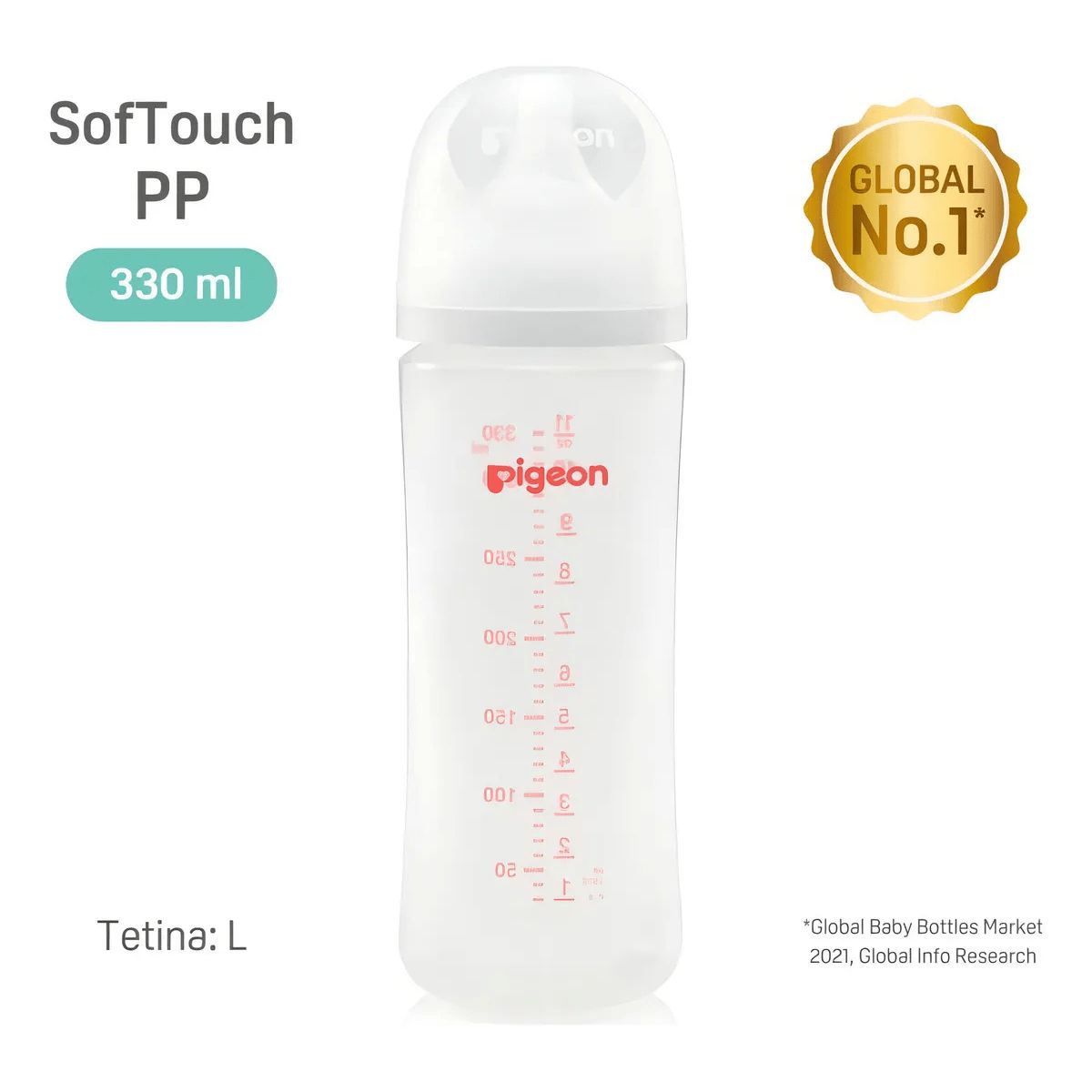 PIGEON - MAMADERA 330ML 6 MESES SOFTOUCH POLIPROPILENO