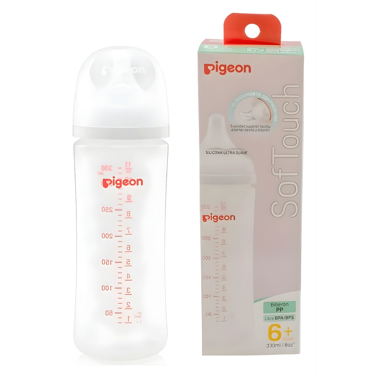 PIGEON - MAMADERA 330ML 6 MESES SOFTOUCH POLIPROPILENO