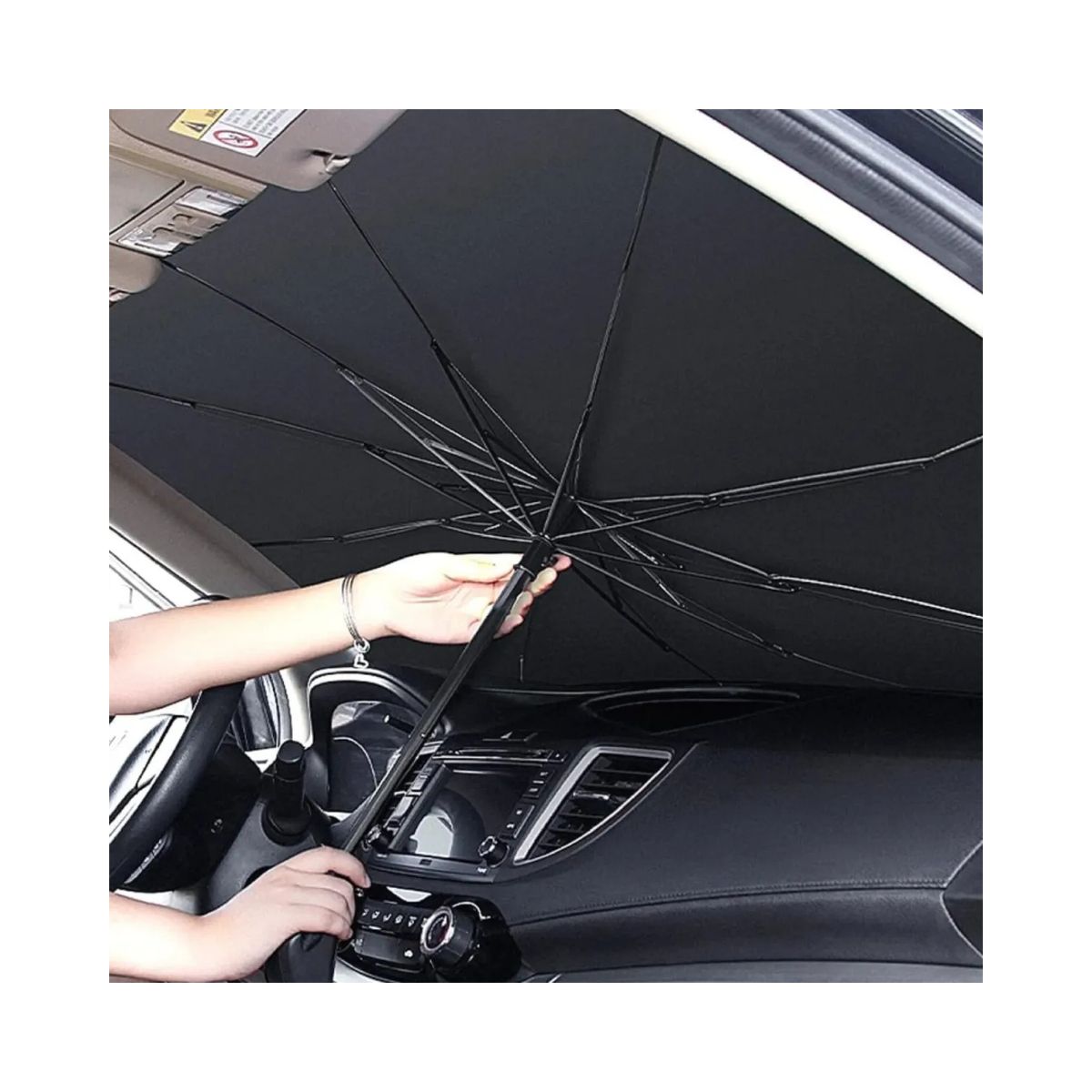 MOVI - PARASOL PLEGABLE PARA AUTO CON FILTYRO UV, TIPO PARAGUA