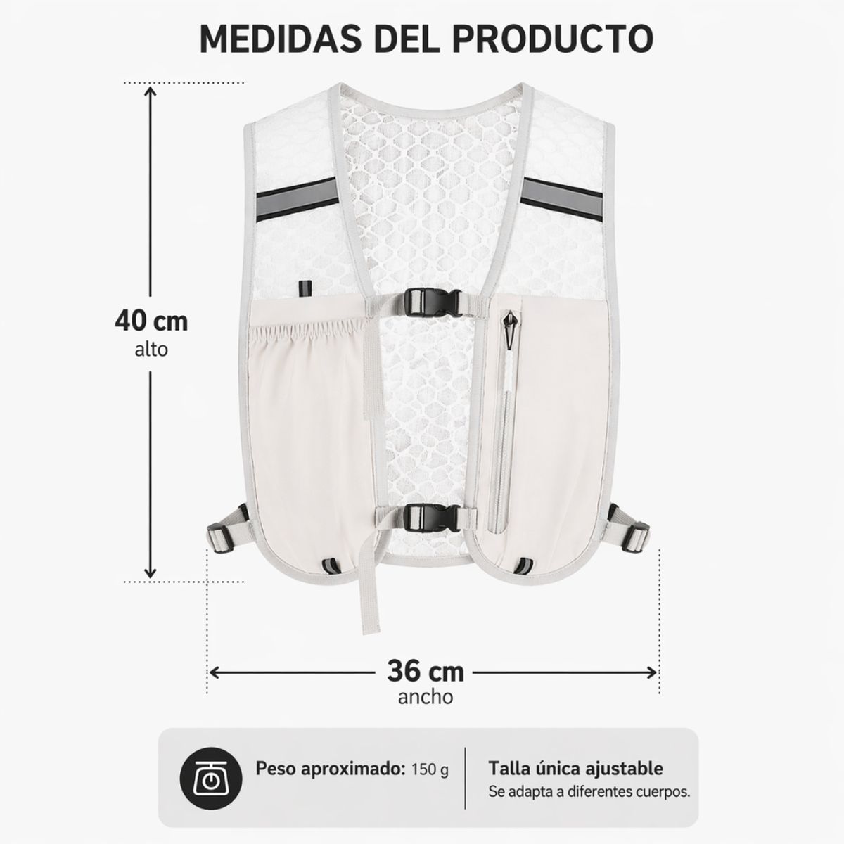 FITBRAVER - Chaleco Running Bolso Bicicleta Mochila Trail Senderismo