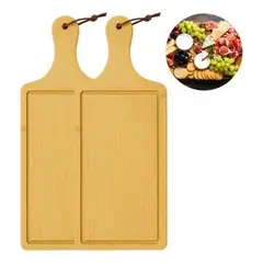 GENERICO - X2 Tabla Madera Tablas Picoteo Plato Madera Tabla Pizza 49cm