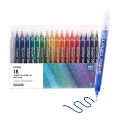 GRABIE - Bolígrafos Jumbo tinta de Gel con Glitter 18 colores