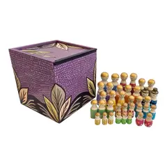CREA TALLER - Famores + caja personas de madera 36 unidades