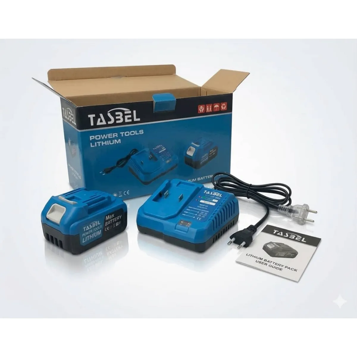 GENERICO - Kit Batería Y Cargador Lithium TASBEL Azul
