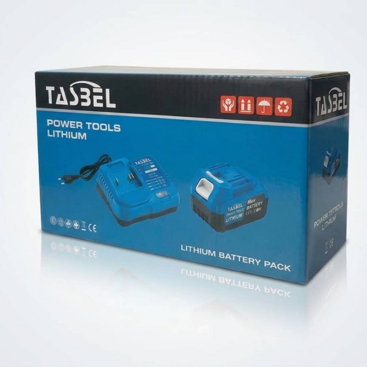 GENERICO - Kit Batería Y Cargador Lithium TASBEL Azul