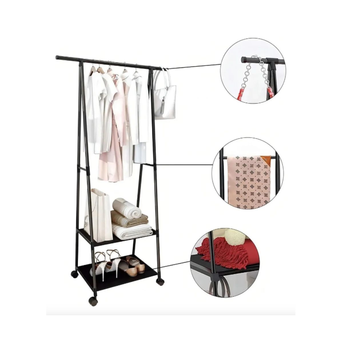 GENERICO - Perchero Closet Estante Organizador Colgador Ropa Color negro