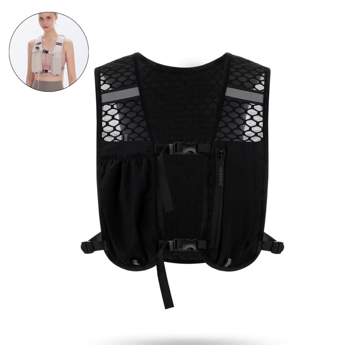 GENERICO - Chaleco Running Bolso Bicicleta Mochila Trail Senderismo Trotar
