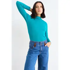 IO - Polera Lisa Mujer Turquesa