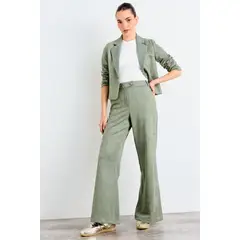 IO - Pantalon Liso Mujer Verde Oliva