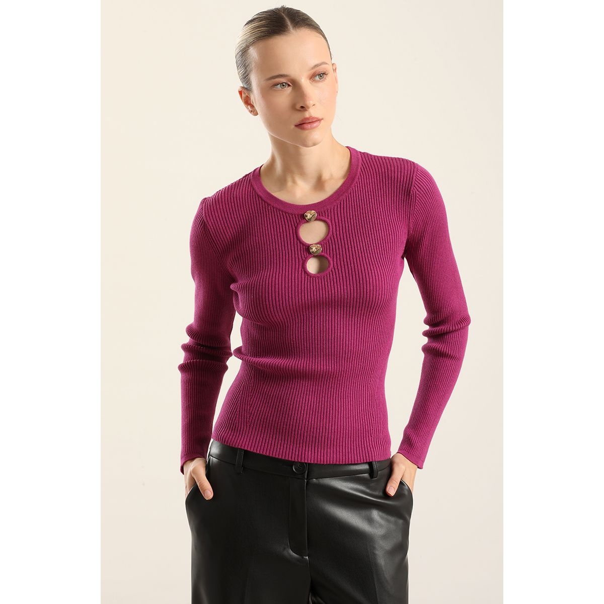 LIOLA - Jersey Punto Aberturas, Violeta Liola