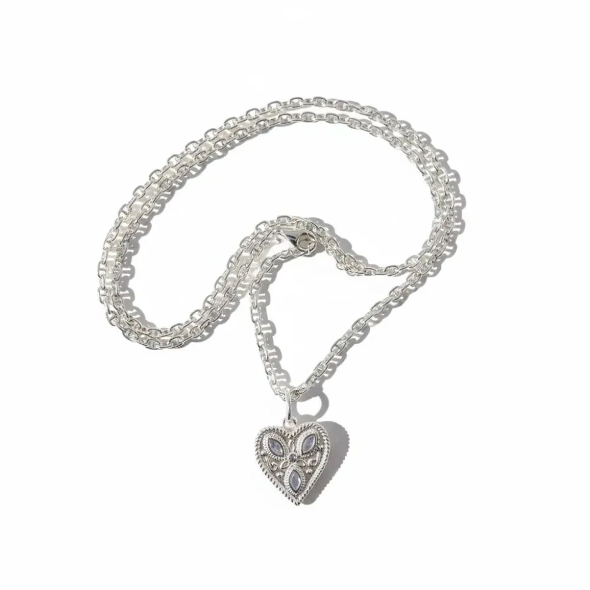 GENERICO - Cadena Eslabones Corazón Maxi - Baño de Plata Default Title