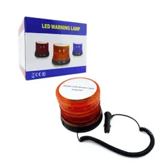 GENERICO - BALIZA LED CON IMAN GRANDE 2 EFECTOS STROBO +ROTACION 12-24VOLT COLORES