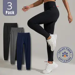 UTILISIMO - Pack 3 Calzas Lola Sin Costura Tiro Alto Interior Con Polar