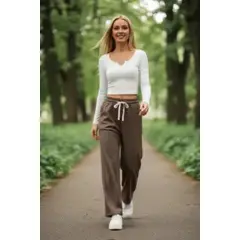 LOOK SHOP - Pantalón Mujer Recto, Buzo Jogger Versátil, Interior Polar 0004