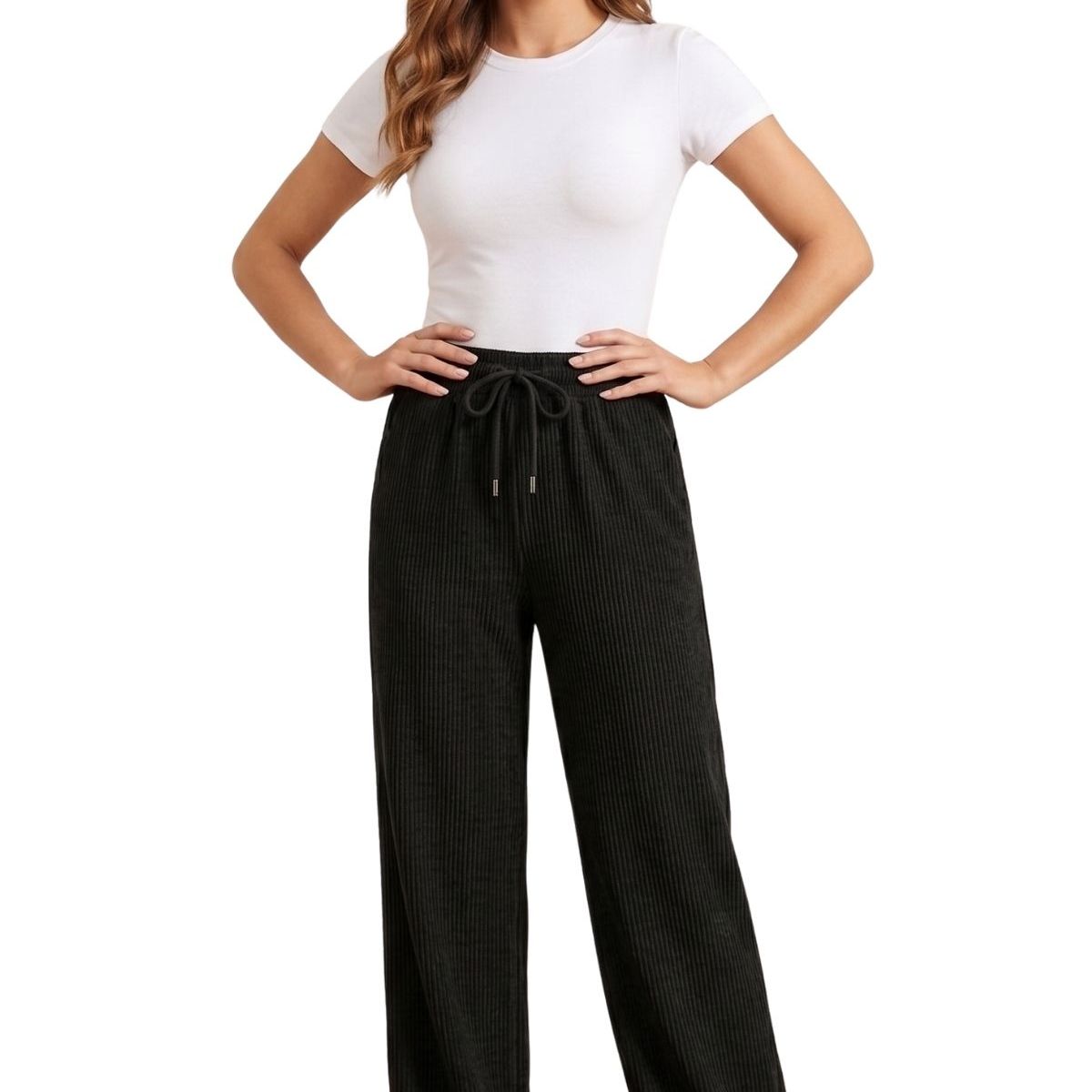 LOOK SHOP - Pantalón Mujer Recto, Buzo Jogger Versátil, Interior Polar 0004