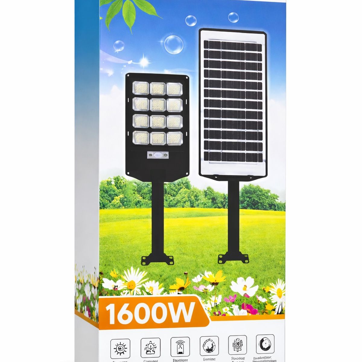 GENERICO - Foco Solar Led 1600w Exterior Alta Potencia + Control Remoto