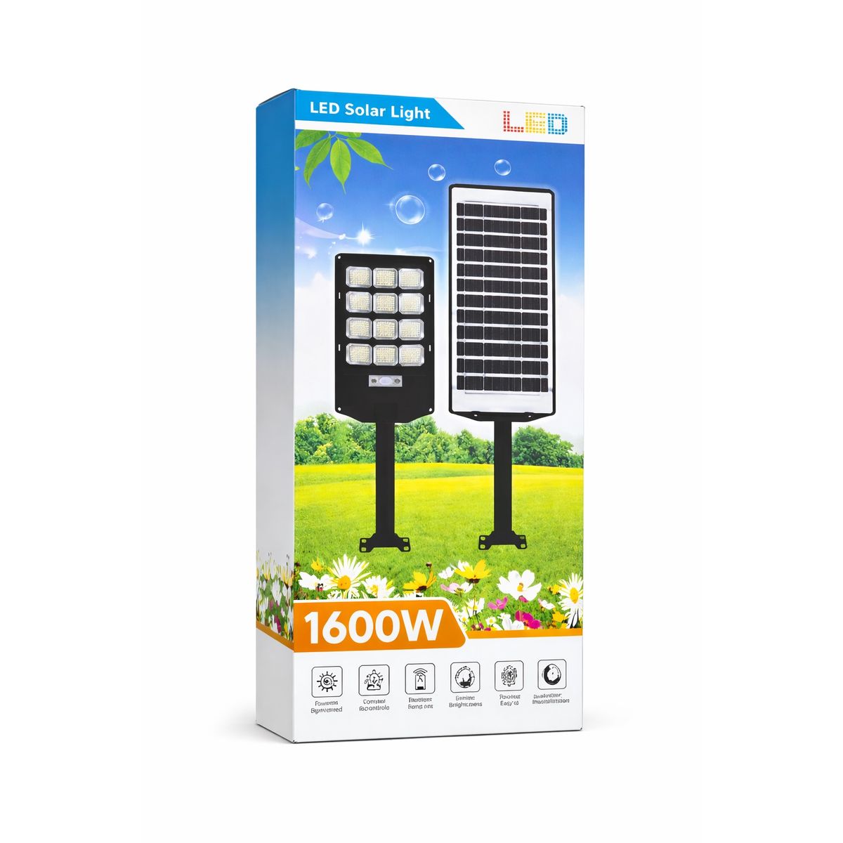GENERICO - Foco Solar Led 1600w Exterior Alta Potencia + Control Remoto