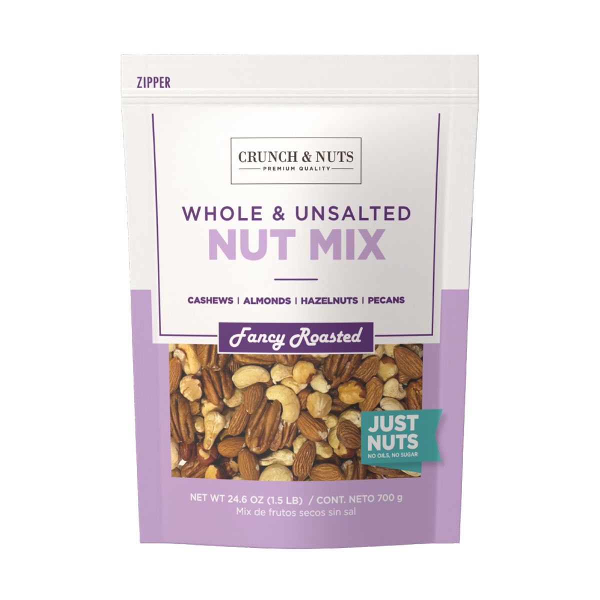 CRUNCH AND NUTS - Mix de Frutos Secos Pecana Sin Sal Crunch & Nuts 700 g