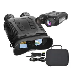 ASIAQUALITY - Binocular Profesional Visión Nocturna HD NV3280 Alcance 1000m Zoom 80x Grabación 4K Memoria 32GB