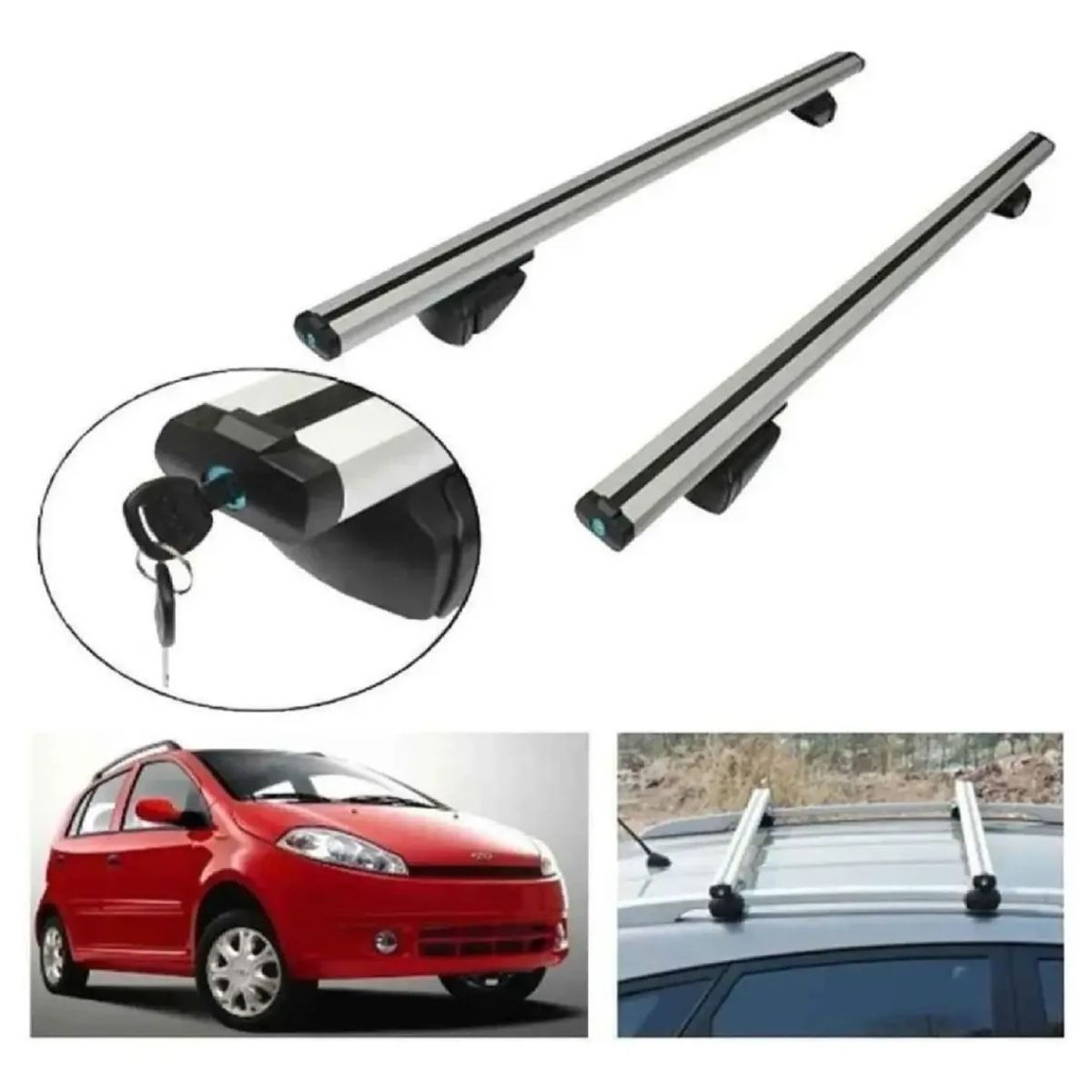 GENERICO - Barra De Techo Lateral Decorativo Portaequipaje Auto Lateral