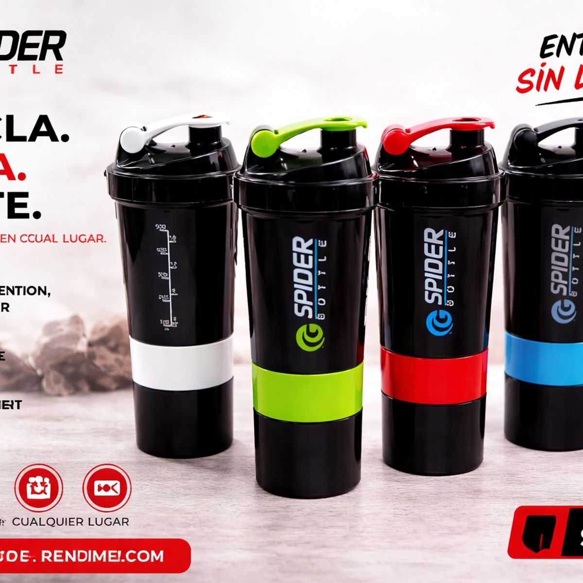 GENERICO - Botellas para proteínas Botella Shaker
