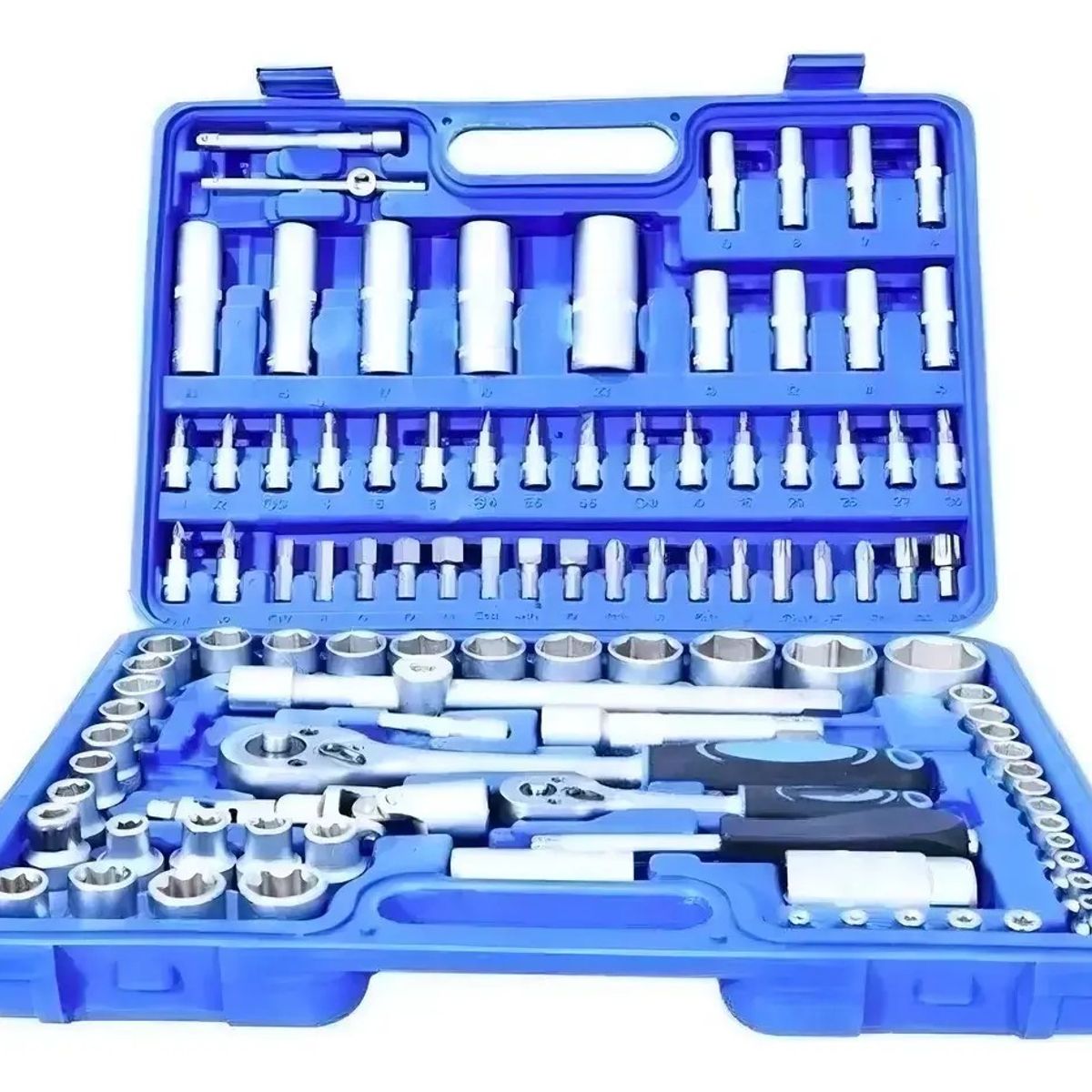 GENERICO - Caja Herramientas Dados 108 Piezas Acero Carbono 1/2 1/4