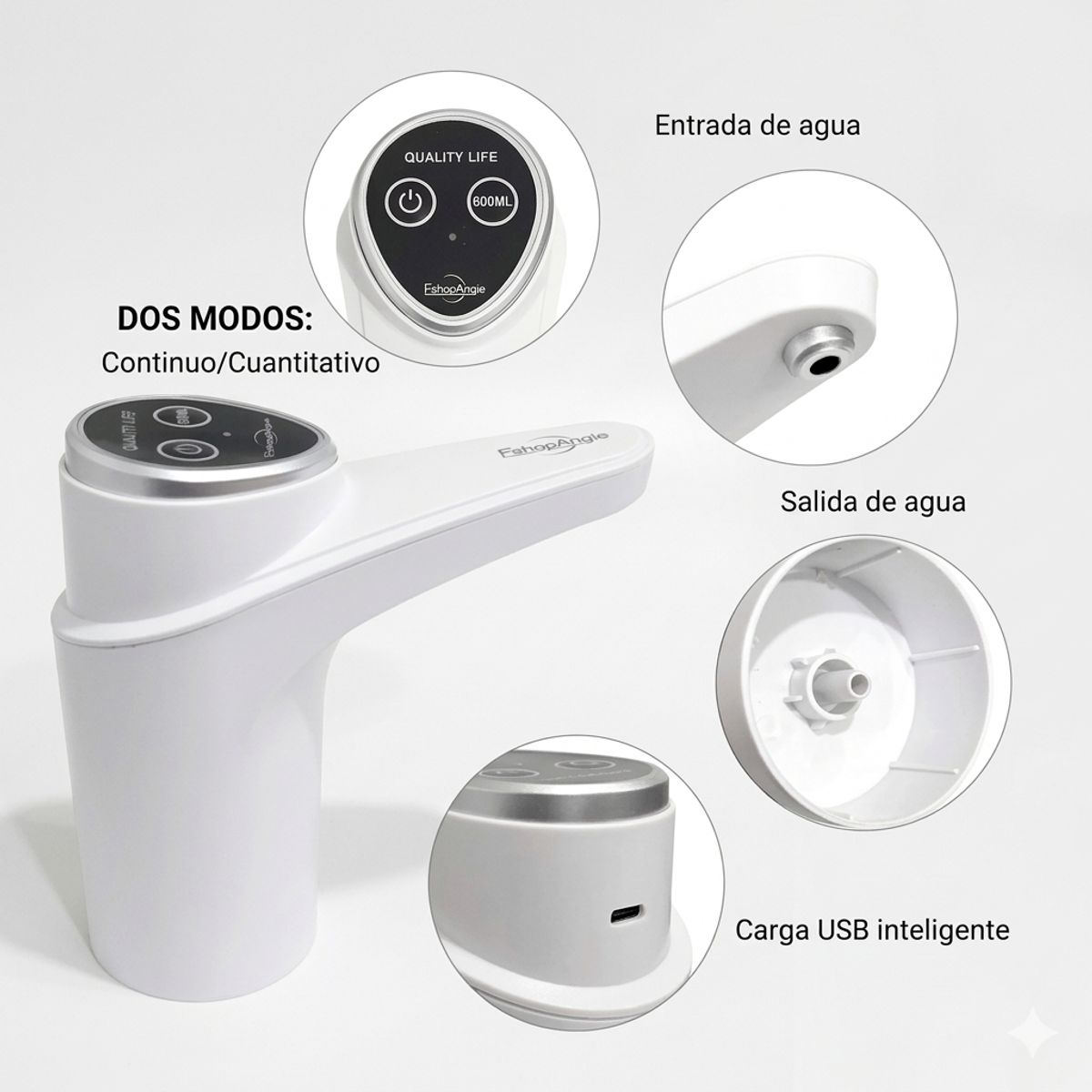 GENERICO - Dispensador Agua Eléctrico Portátil USB Bidón Botellón