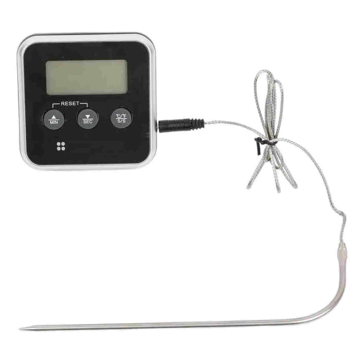 GENERICO - Termómetro Y Timer Para Carne Y Asado Parrilla Horno - Cukin Color Negro BELUG