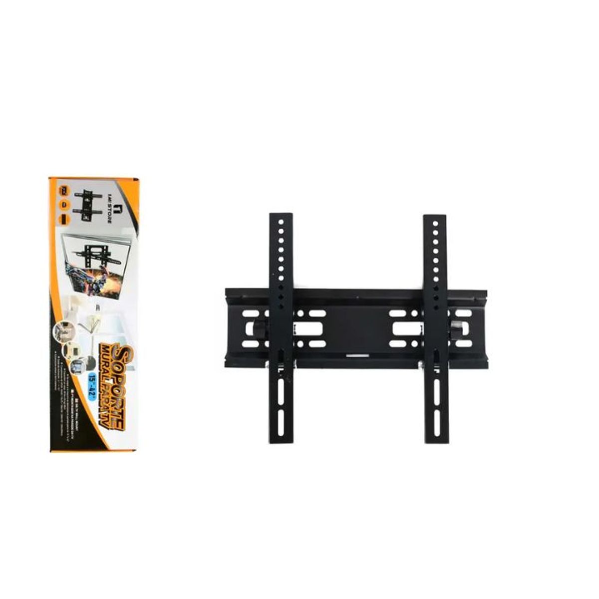 GENERICO - Soporte de Pared para TV 15 a 42 - Fijo Ultra Delgado - Universal - Acero Reforzado - Negro